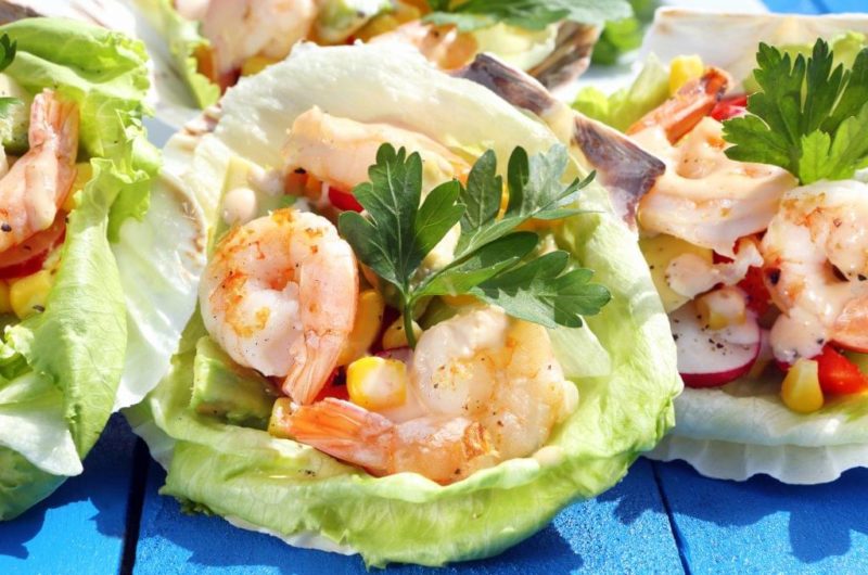 Grilled Shrimp with Avocado Salad
